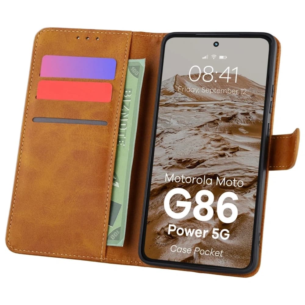 Bizon Case Tasche Motorola Moto G86 Power 5G braun