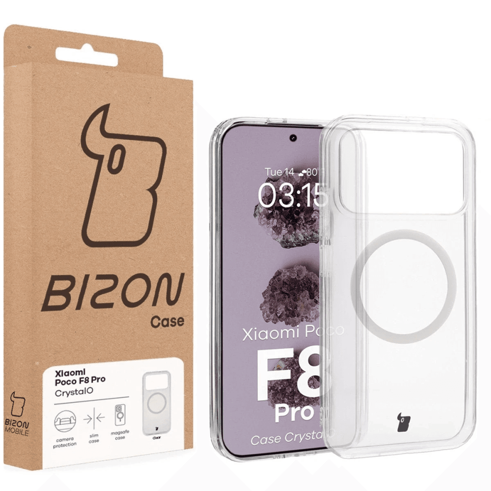 Bizon Case CrystalO Magnetic Xiaomi POCO F8 Pro klar
- 7