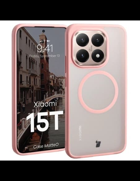Bizon Case MatteO mágneses Xiaomi 15T füstös világos rózsaszín
