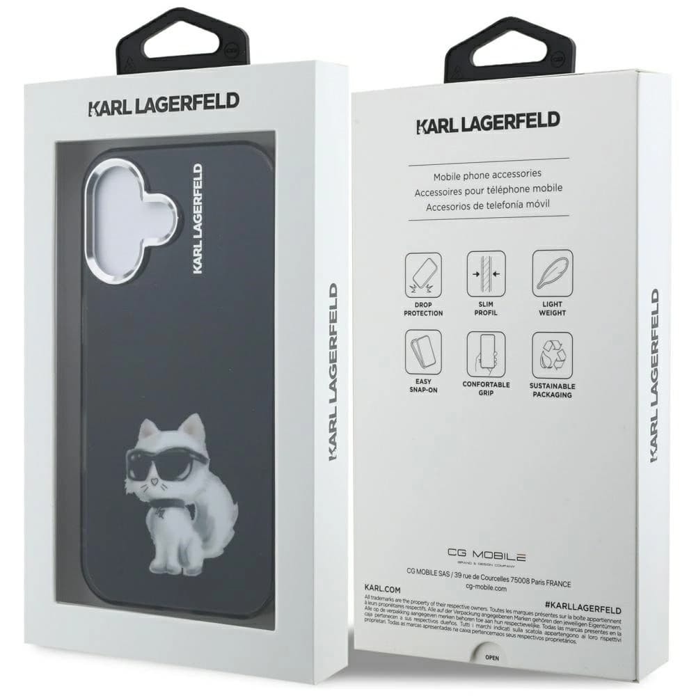 Karl Lagerfeld IML Aquarelle Choupette & Logo Apple iPhone 16 black - 8