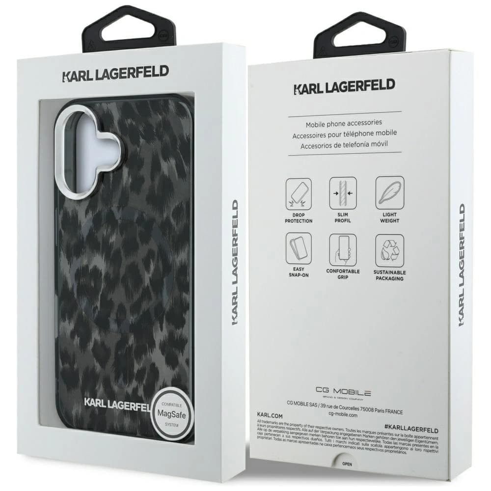 Karl Lagerfeld IML Leopard Pattern MagSafe Apple iPhone 16 black - 8