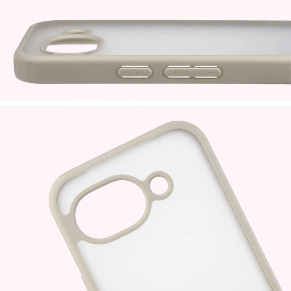 Bizon Case Angelo Google Pixel 10a halbtransparent mit einem beigen Rahmen
- 3