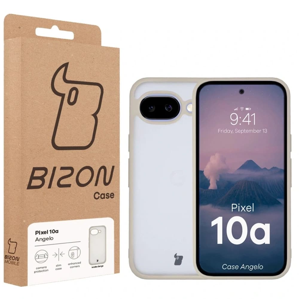 Bizon Case Angelo Google Pixel 10a halbtransparent mit einem beigen Rahmen
- 6