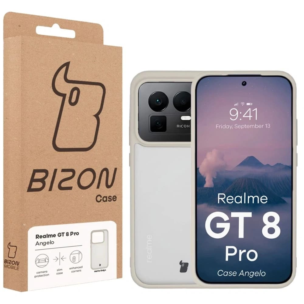 Bizon Case Angelo Realme GT 8 Pro semi-transparent mit einem beigen Rahmen
- 6
