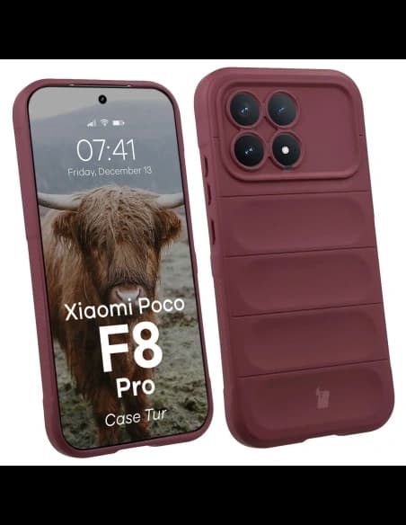 Pancéřové etui Bizon Case Tur do Xiaomi POCO F8 Pro, burgundské