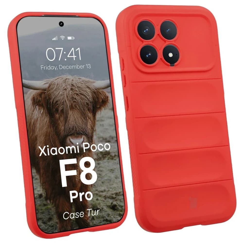 Pancéřové etui Bizon Case Tur do Xiaomi POCO F8 Pro, červené
