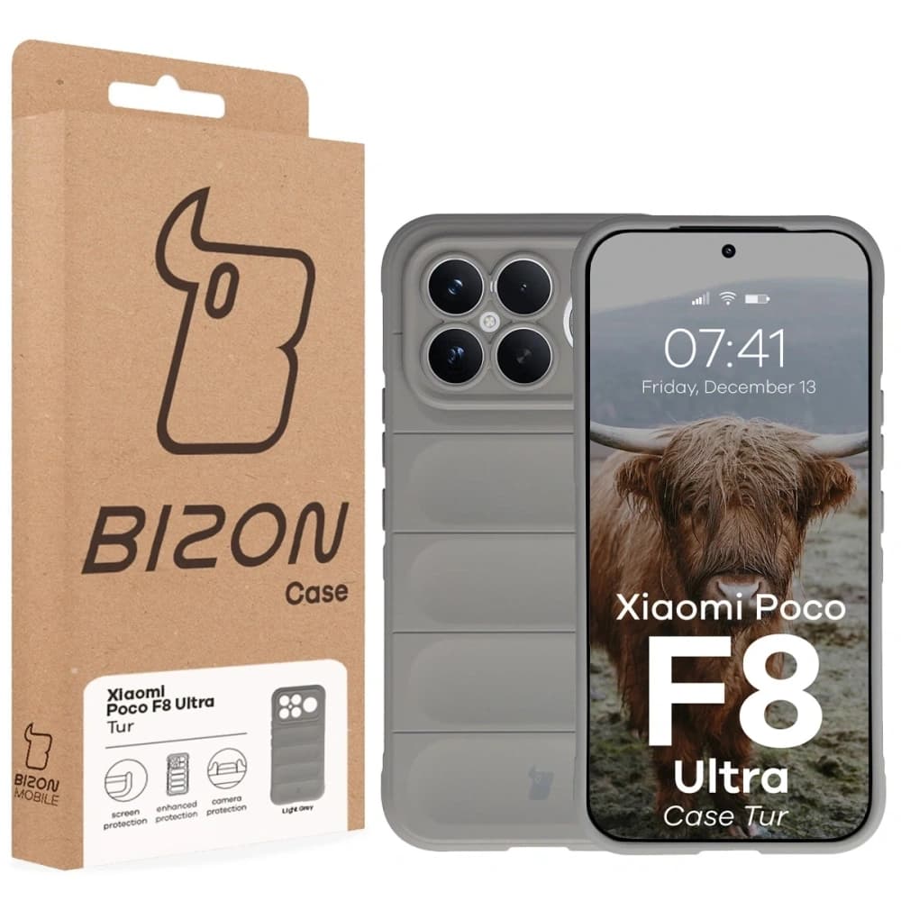 Pancéřové etui Bizon Case Tur do Xiaomi POCO F8 Ultra, světle šedé
- 8