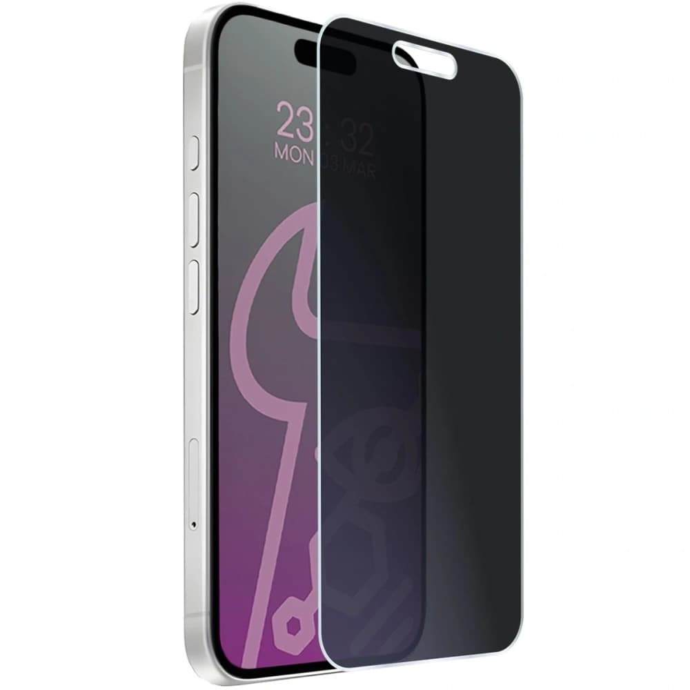 Prywatyzujące szkło hybrydowe Bizon Glass Mule Shadow do iPhone 16 Plus, matowe - 5