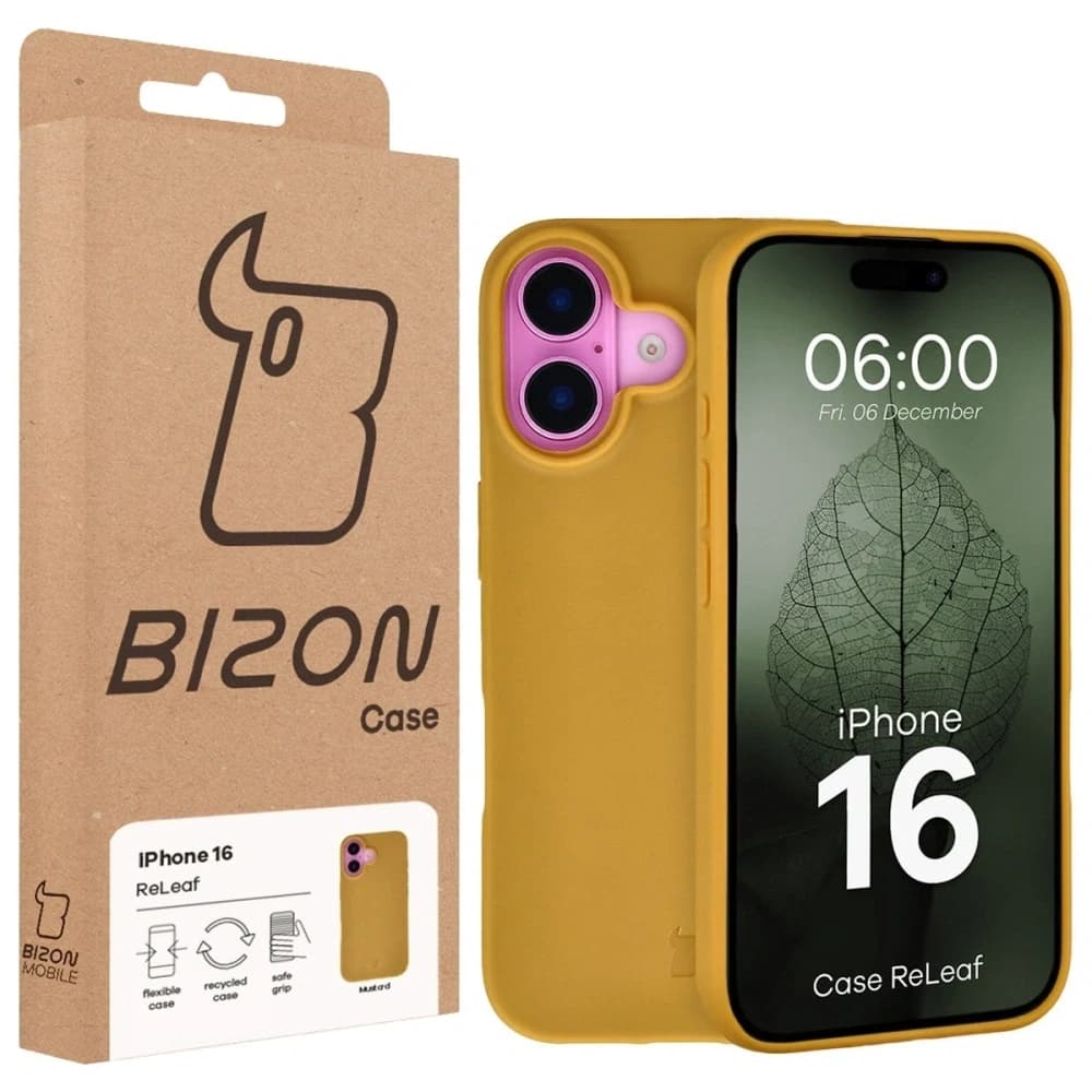 Bizon Case ReLeaf Apple iPhone 16 sötét sárga
- 6