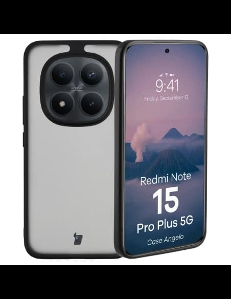 Bizon Case Angelo Xiaomi Redmi Note 15 Pro+ Plus 5G geräuchert mit schwarzem Rahmen