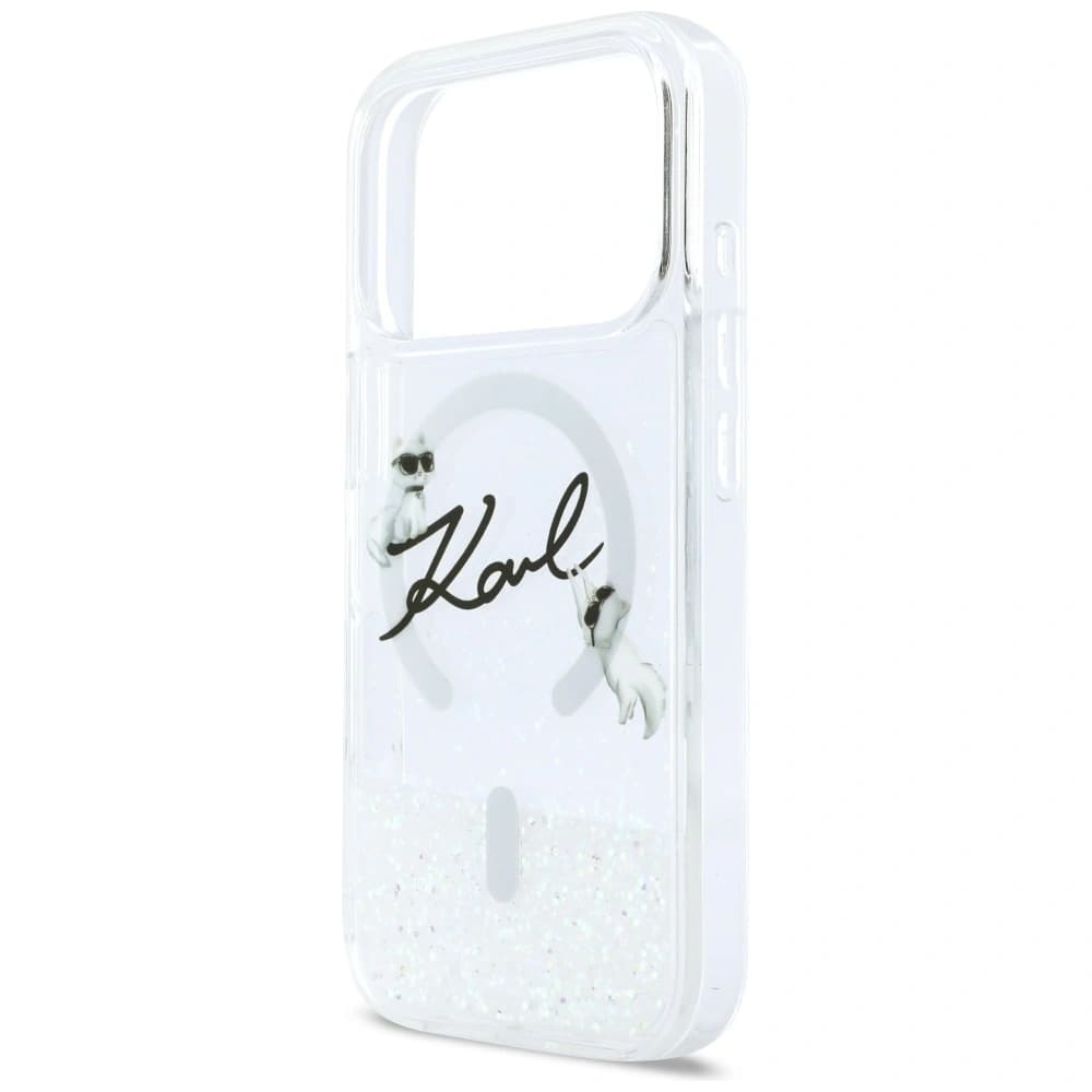 Karl Lagerfeld Liquid Glitter Karl Script Logo MagSafe Apple iPhone 17 Pro klar
- 6