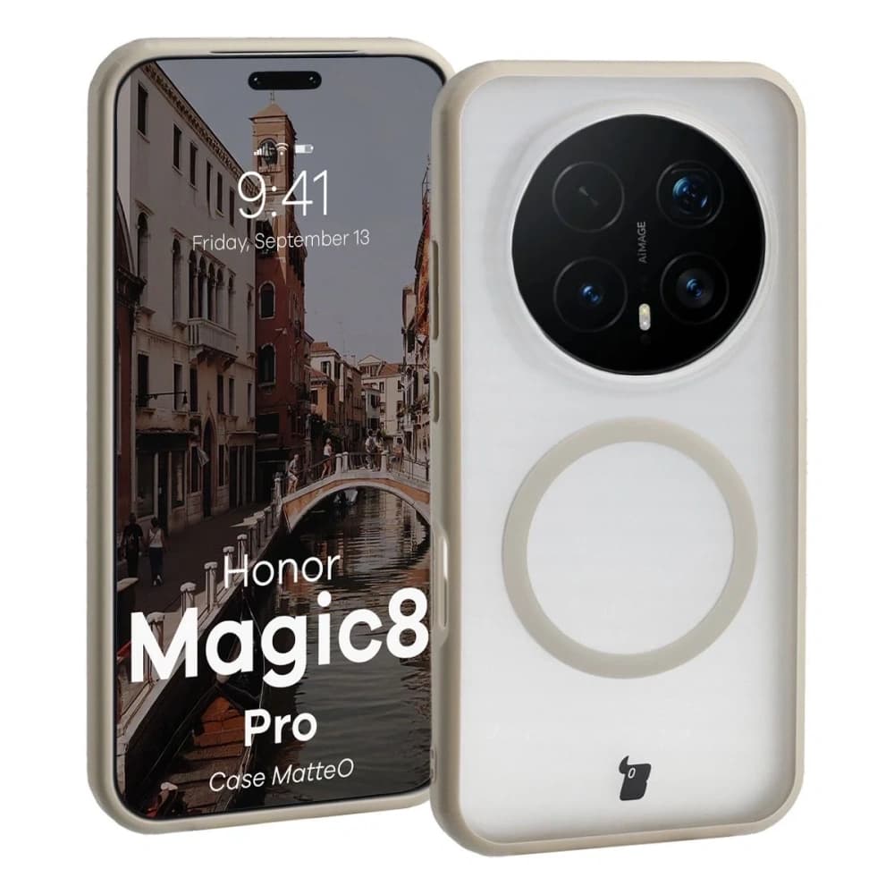 Bizon Case MatteO Mágneses Honor Magic8 Pro füstös bézs