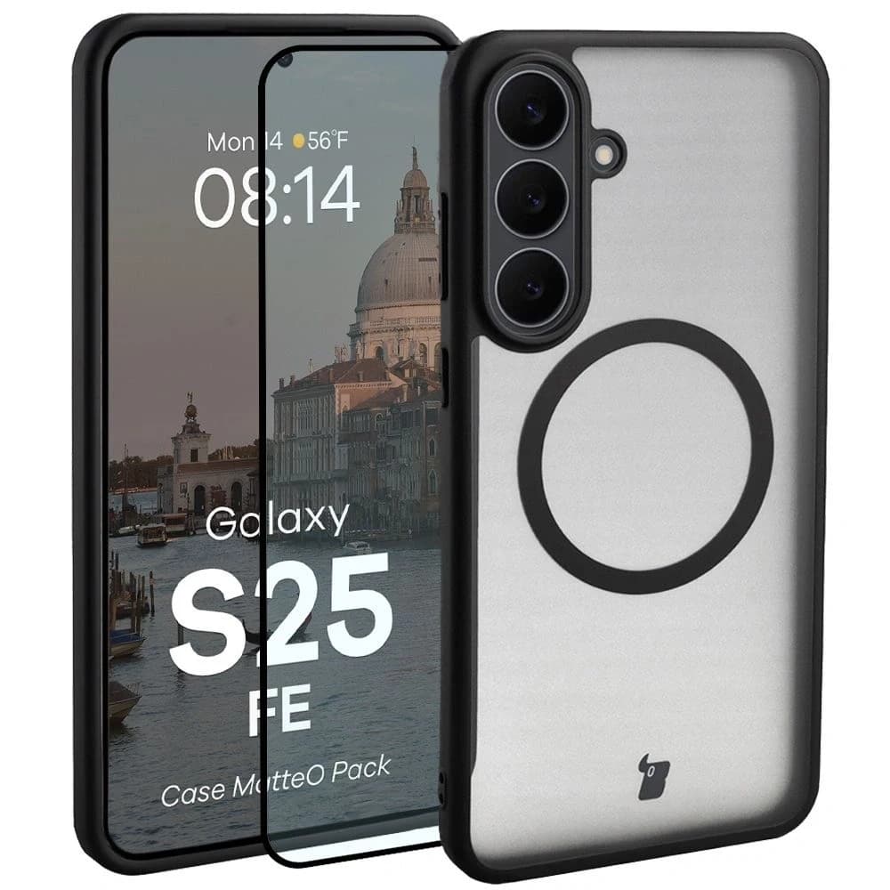 Bizon MatteO Magnetic Pack Samsung Galaxy S25 FE rauchschwarz
