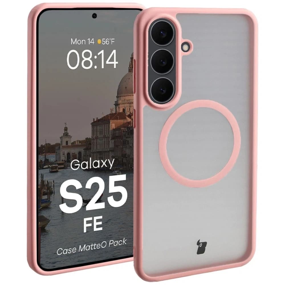 Bizon MatteO Magnetický Pack Samsung Galaxy S25 FE kouřově světle růžový
- 3
