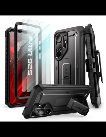 Supcase Unicorn Beetle Pro & Tempered Glass Samsung Galaxy S26 Ultra Black