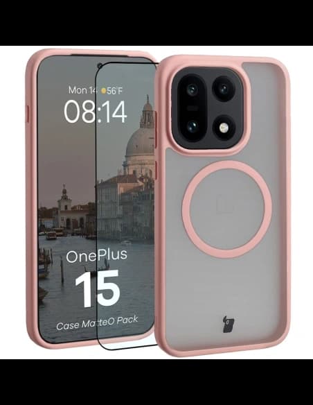 Bizon MatteO Magnetic Pack OnePlus 15 füstös világos rózsaszín