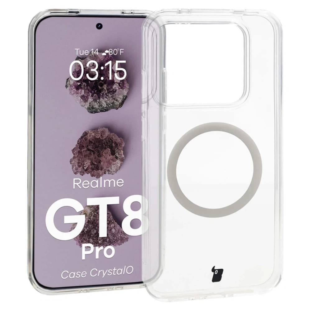Bizon Case CrystalO Magnetic Realme GT 8 Pro klar