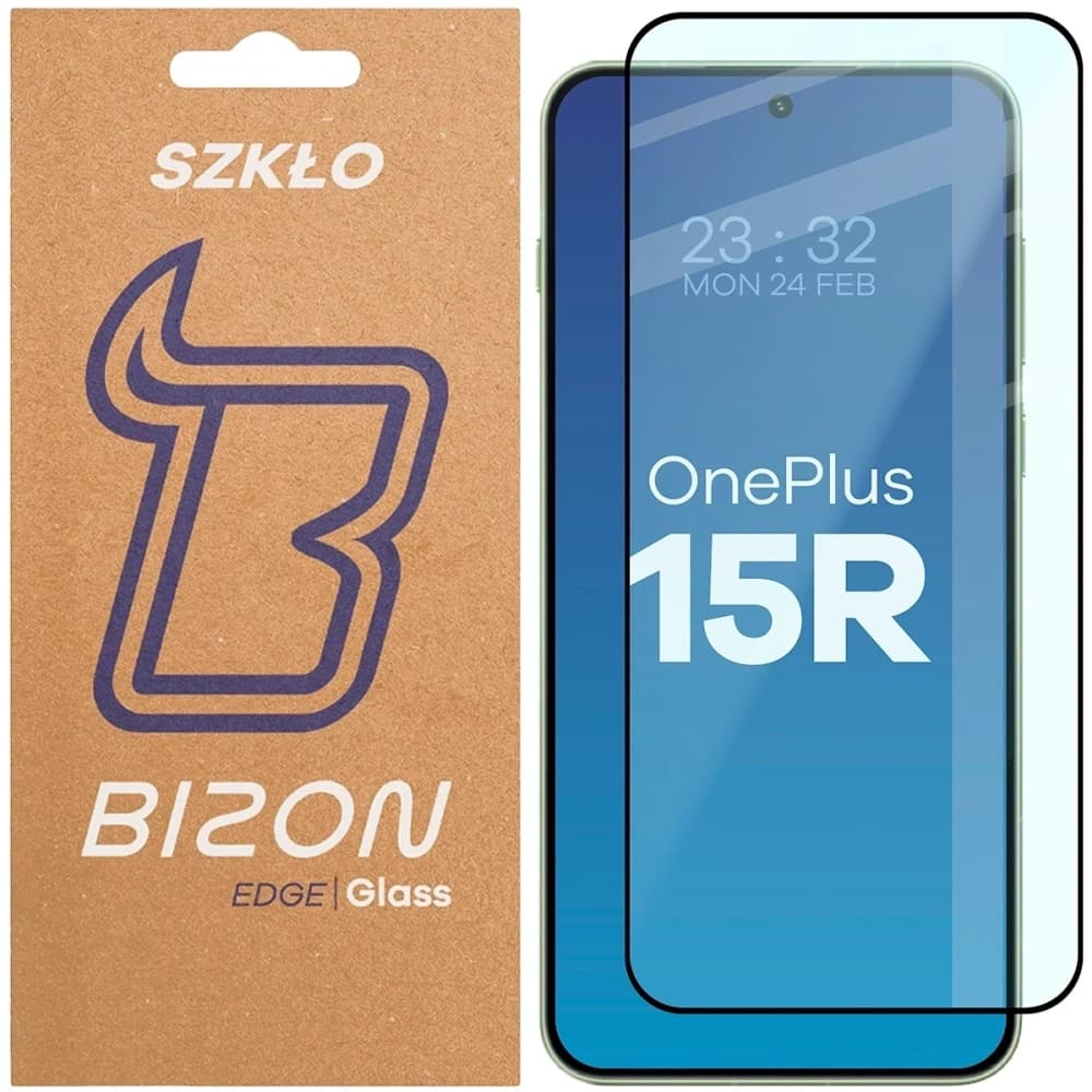 Bizon Glass Edge 2 OnePlus 15R schwarzer Rahmen