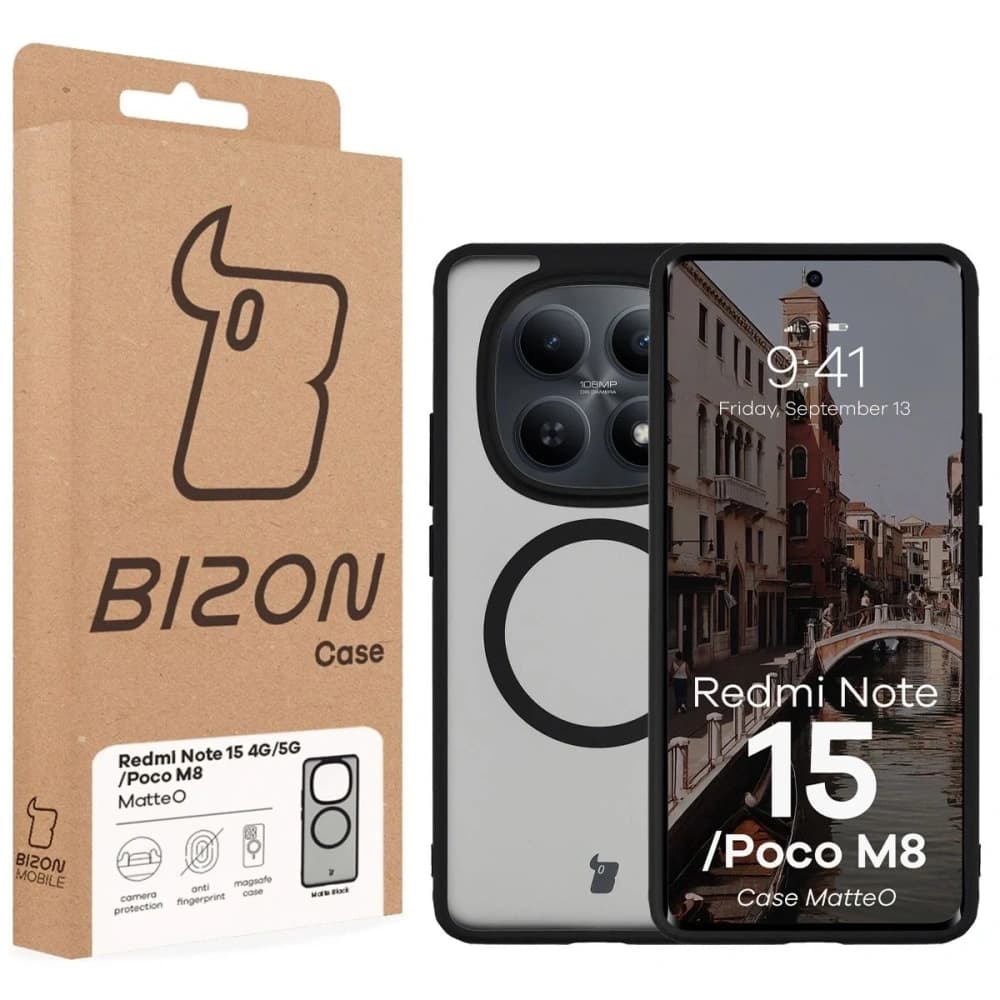 Bizon Case MatteO Magnetic Xiaomi Redmi Note 15 / POCO M8 5G negru fumuriu
- 7