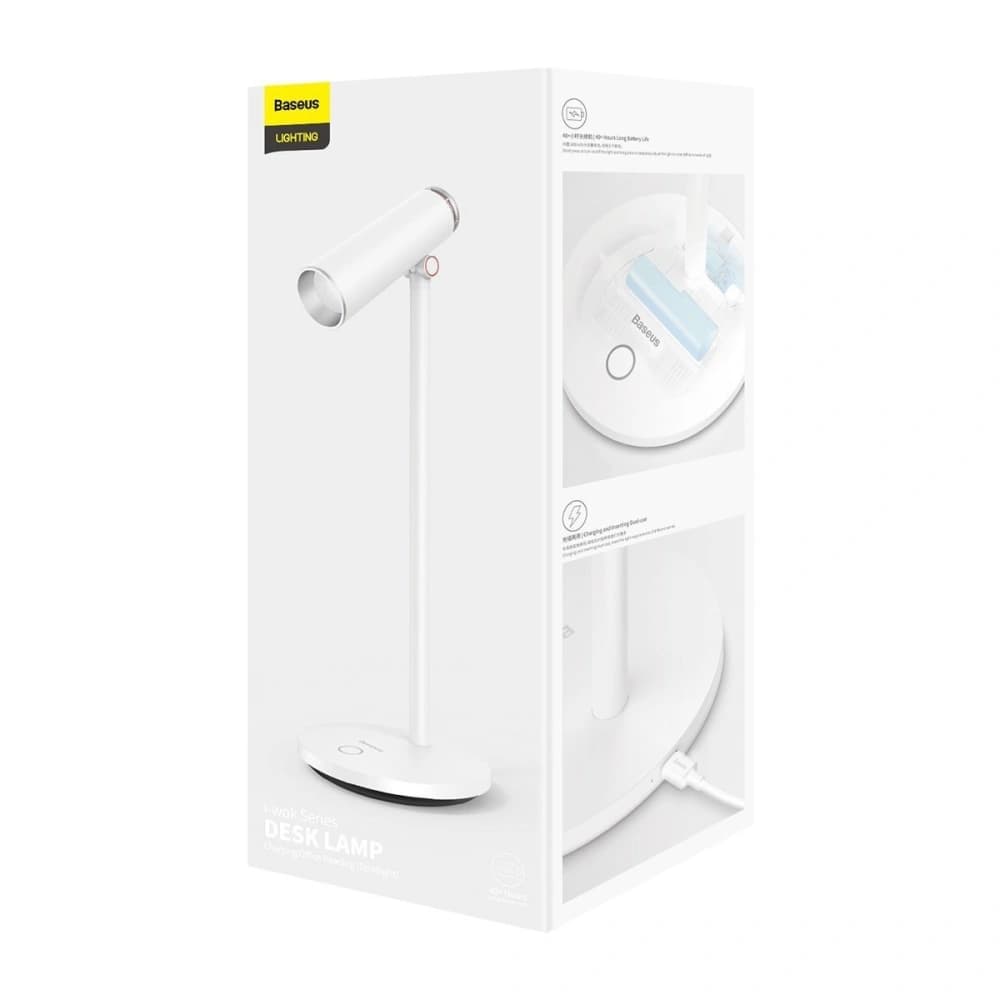Lampa de birou Baseus I-Wok cu acumulator (albă) - 11