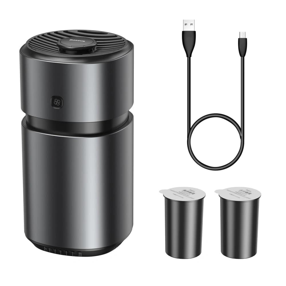 Odorizant de aer pentru mașină Baseus Breeze Fan Air cu funcție de purificare a formaldehidei, cu acumulator (negru)