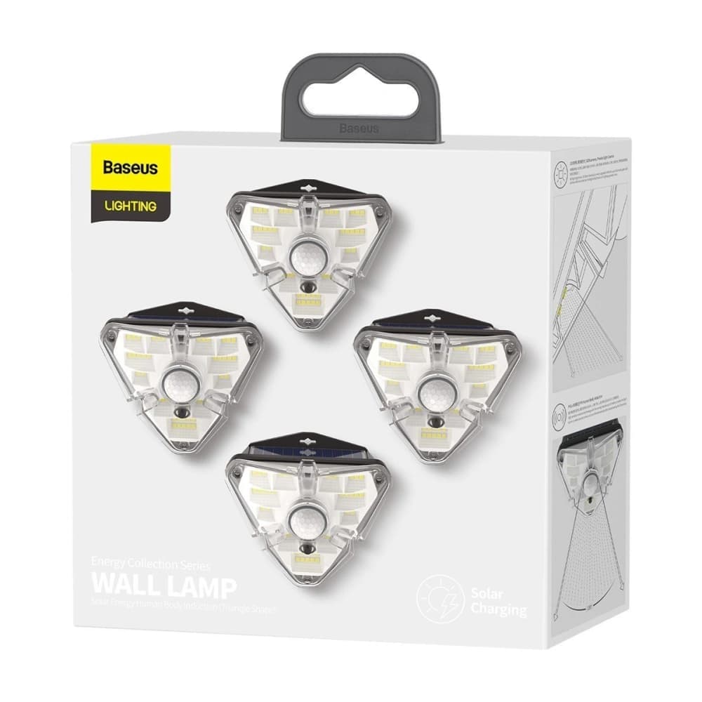 Lampa solară exterior LED Baseus cu senzor de mișcare (4 bucăți) - 7