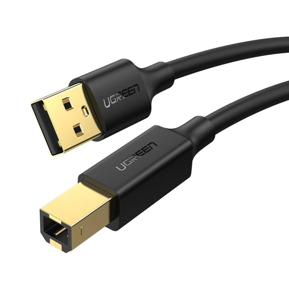 USB 2.0 A-B UGREEN US135 Druckerkabel, vergoldet, 5m (schwarz) - 2