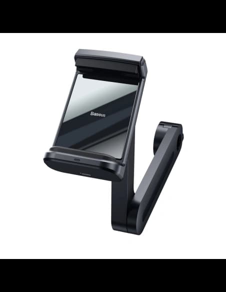 Uchytník na hlavovou opěrku do auta na telefon Baseus Energy s nabíječkou (Černý)