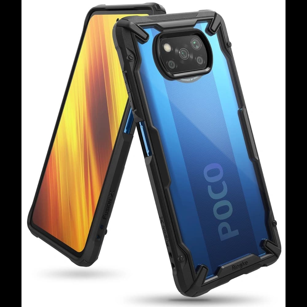Etui Ringke Fusion-X Pocophone X3/Pro/NFC Negru